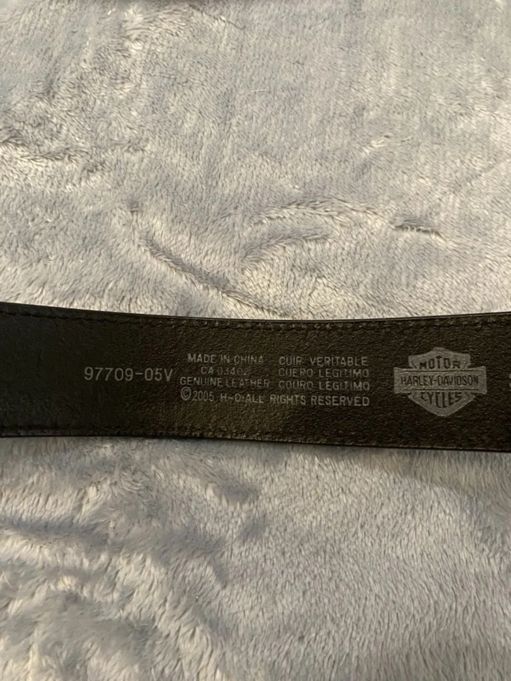 Harley Davidson Black Leather Belt Without Buckle Size 34 Men’s